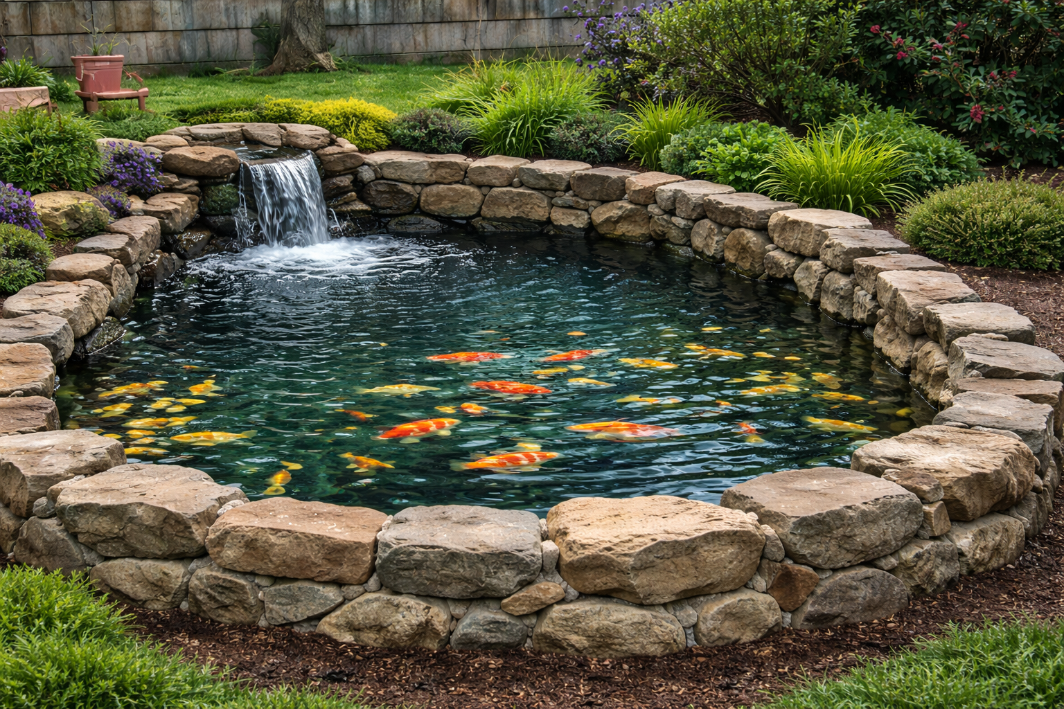 Kako napraviti koi ribnjak u dvorištu sa vodopadom i filtracijom